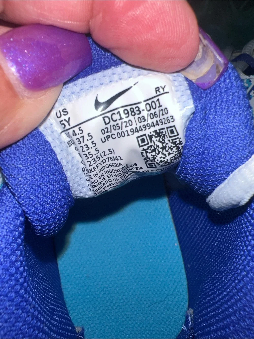 Nike Team Hustle D9 GS 'Digital Pixel 5Y - Like New